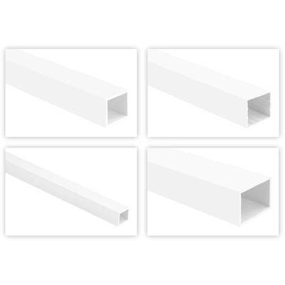 Vierkantrohr Profile PVC weiß 2m - Quadrat- & Rechteckrohre, Kabelkanal - HJ:241 - 60x40mm
