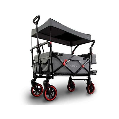 Faltbarer Bollerwagen FX-CT850 Grau – klappbar mit Dach, Vorder- und Hinterrad-Bremse, Image