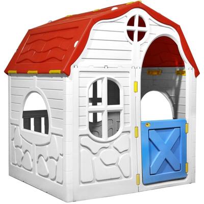 Faltbares Kinderspielhaus mit funktionierender Tür und Fenstern vidaXL Image