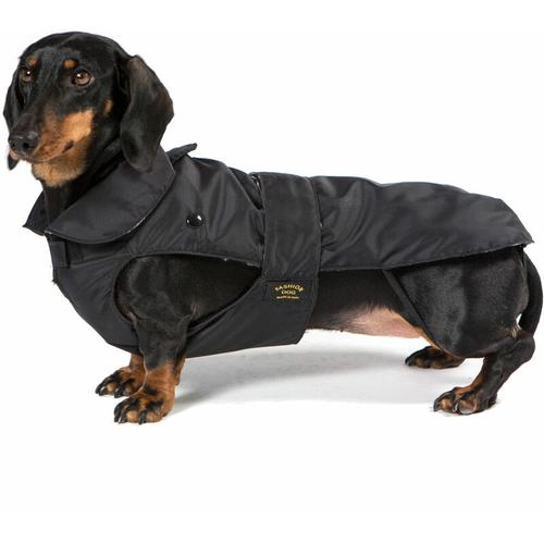 Hundemantel speziell für Dackel - Schwarz - 36 cm - Fashion Dog