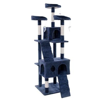 Kratzbaum Katzenbaum Katzenkratzbaum Kletterbaum Spielbaum für Katzen 170 cm XXL Dunkelgrau Image