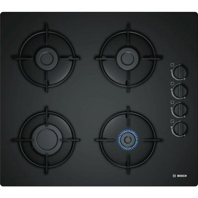 Bosch Gaskochfeld POP6B6B10 - 60 cm Einbau Gas-Kochstelle auf Glaskeramik mit elektrischer Zündung