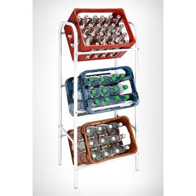 Spetebo - Metall Kastenständer weiß für 3 Kisten - 116 x 50 cm - Getränkekisten Regal Image