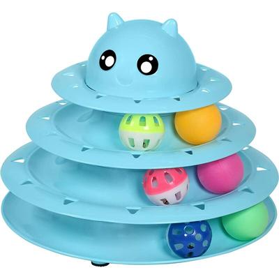 Bearsu - Cat toys Cat toys, interactive cat toys 3 level track roller with three colorful balls, pp - 
