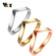 Vnox – bagues simples en forme de V pour femmes bijoux de fête bague géométrique en acier