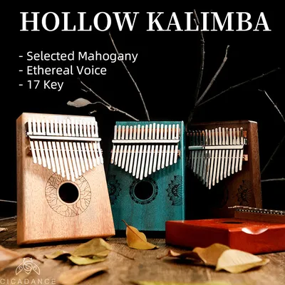 Kalimba à 17 touches en bois piano à pouces clavier musical avec accessoires cadeaux