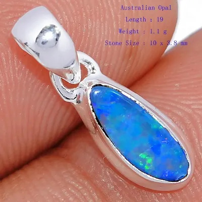 Petit pendentif en opale australienne véritable pour femme argent regardé 925 cadeau de joaillerie