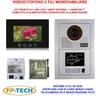 Fp-tech - videocitofono 2 fili 1 2 3 4 monitor lcd touch familiare bifamiliare condominiale