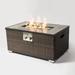 Outdoor Fire Table Rectangle Gas Fire Pit 32inch Rattan gas fire