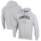 Men's Champion Heathered Gray Campbell Fighting Camels Reverse Weave Fleece Pullover Hoodie