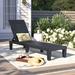 Three Posts™ Highlawn 74" Long Reclining Single Chaise Plastic in Black | 11.22 H x 22.83 W x 74 D in | Outdoor Furniture | Wayfair