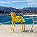 AllModern Farrah Stacking Patio Dining Armchair Plastic/Resin in Yellow | 32.3 H x 22.4 W x 23.6 D in | Wayfair DE53A4D98E304D53B4222684F96E7DEF