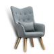 Fauteuil tv relax Fauteuil avec coussin Chaise de lecture rembourrée en tissu gris
