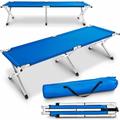 Xxl Lit de Camp Pliant pour Le Camping Bleu 210 x 72 x 45 cm Tubes métalliques Charge Maximal 200kg