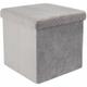 The Home Deco Factory - Pouf de rangement pliable design velours Meli - 38 x 38 x 38 - Gris