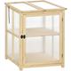 Mini serre de jardin 2 niveaux dim. 62L x 63l x 82H cm porte et panneau toit ouvrant bois sapin