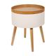 Cmp Iberica - Table D'Appoint Coffre Rond Blanc, Bois-MDF, 38 x 49 x 38 cm