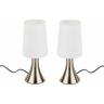 Spetebo - Lot de 2 Lampe tactile - Lampe de table tactile - Couleur : blanc