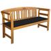 vidaXL Patio Bench with Cushion 61.8" Solid Acacia Wood - 61.8" x 17.7" x 32.4"