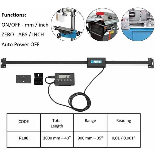 Fervi – digital anbaumessschieber einbaumessschieber digitalanzeige 1000MM R100