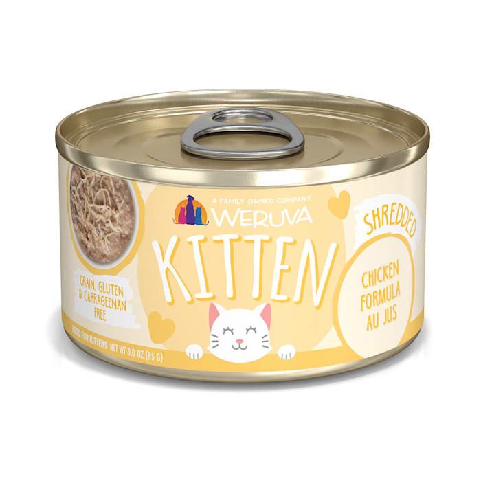 Weruva Kitten Shredded Chicken Formula Au Jus Wet Cat Food, 3 oz., Case of 12