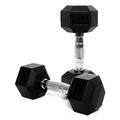 Core Power Hexagon Dumbbells 9 kg Set  Dumbbells Set  for Studio Fitness Crossfit Hex Dumbbell Set with Rubber Coating and Chrome Handle