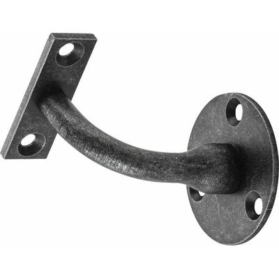 Handlaufträger rund Dreipunktbefestigung, Wandabstand 78 mm, schwarz passiviert Image