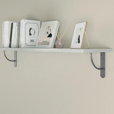 Amig - Klassische Regalkonsole Silber Grau Bücherregalhalter Wandregalträger Garderobenkonsole Image