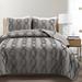 Lush Decor Avon Textured Ruffle 3 Piece Quilt Set