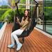ALEKO Patio Hanging Rope Swing Hammock Chair Side Pocket Supports up to 440 lbs