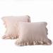 WHOLINENS Washed French Linen Euro Pillow Shams 26x26 Inches