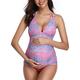 Summer Mae Maternity Swimming Costume Triangle Halter Tankini Pink S