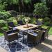 Lark Manor™ Alyah Rectangular 6 - Person 59.84" Long Outdoor Dining Set w/ Cushions Plastic/Wicker/Rattan in Black | 59.84 W x 37.4 D in | Wayfair