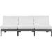 Ebern Designs Caymitte 90" Wide Outdoor Patio Sofa w/ Cushions Metal in Gray/White | 34 H x 90 W x 30 D in | Wayfair