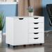 Inbox Zero Crandon 30.71" Wide 5 -Drawer Mobile Lateral Filing Cabinet Wood in White | 26.3 H x 30.71 W x 15.98 D in | Wayfair
