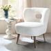 Side Chair - Mercury Row® Teen Corinne Wooden Upholstered Side Chair w/ Cutout Back Polyester in White | 30.3 H x 25.6 W x 26.8 D in | Wayfair