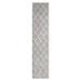 "Leick Home 594630 Keleya Soft Shag Trellis Modern Rug Gray/White Living Room Bedroom Area Rug Runner 2'2"" x 10' - Leick Furniture 594630"