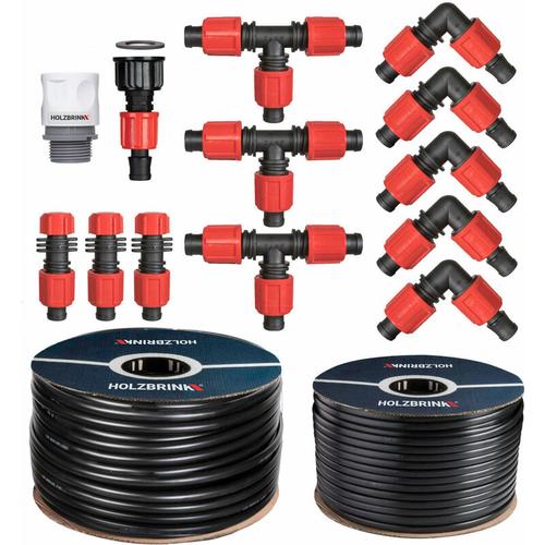Bewässerungssystem Tropfbewässerung für Thuja Hecken, 10 m Tropfschlauch Advanced 16 mm, 100 m