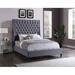 House of Hampton® Dymph Tufted Low Profile Platform Bed Upholstered/Velvet in Gray | 71 H x 60.5 W x 83 D in | Wayfair