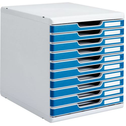 Module Classement 10 Tiroirs Coloris Bleu - Multiform