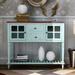 Console Table with Bottom Shelf and Wood/Glass Buffet Storage Cabinet