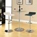 Orren Ellis Avante-Garde Black Adjustable Bar Stools Set Of 2 Wood/Upholstered/Leather in Black/Brown/Gray | 15.5 W x 15 D in | Wayfair