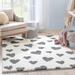White 63 x 47 x 1.8 in Area Rug - Well Woven Haven Hearts Modern Heart Pattern Grey Thick & Ultra Soft Rug Polyester | Wayfair HAV-27-4