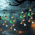 The Holiday Aisle® Elsmoriet Solar Hummingbird Wind Chime Light Outdoor Waterproof Garden Decor Lights Christmas Gift Resin/ | Wayfair