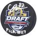 Caleb Jones Chicago Blackhawks Autographed 2015 NHL Draft Logo Hockey Puck with "Pick #117" Inscription