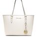 Michael Kors Bags | Michael Kors Jet Set Saffiano Leather Travel Tote Bag Medium White Shopper Shopp | Color: White | Size: Os