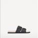 Zara Shoes | (2 For $20) Zara Shiny Slide Sandal | Color: Black/Cream | Size: 6.5