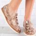Free People Shoes | Free People- Velvet Snakeskin Print Loafers | Color: Brown/White | Size: 8