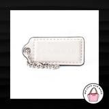 Coach Accessories | 2.25" Medium Coach White Patent Leather Key Fob Bag Charm Keychain Hangtag Tag | Color: White | Size: Os