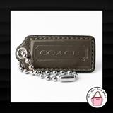 Coach Accessories | 2.25" Medium Coach Gray Patent Leather Key Fob Bag Charm Keychain Hangtag Tag | Color: Gray | Size: Os